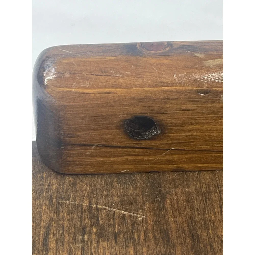 Vintage Wood Corner Display Shelf Walnut 7.25